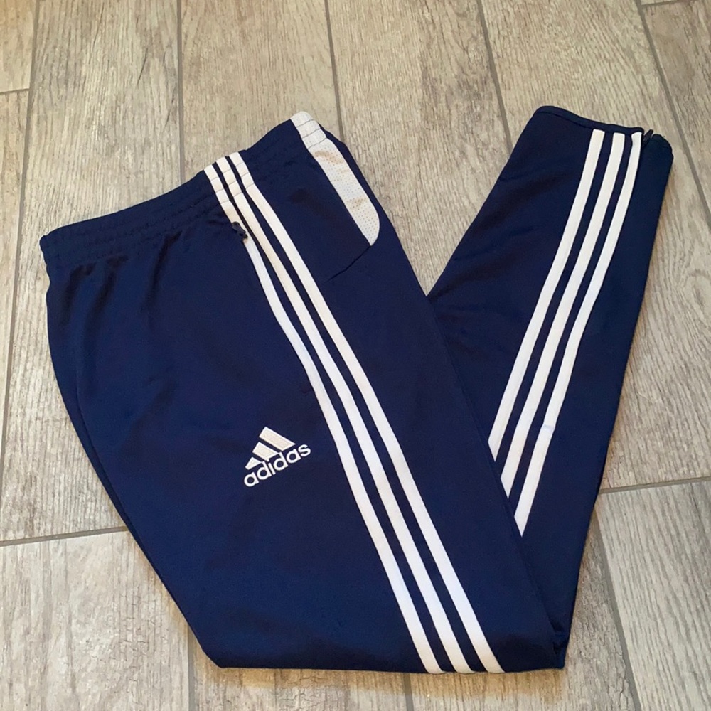ADIDAS CLIMACOOL athletic SOCCER tapered PANTS S